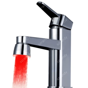 

Single Handle Wall Mounted LED Kitchen Shower Mixer with single Red color type with adatpers