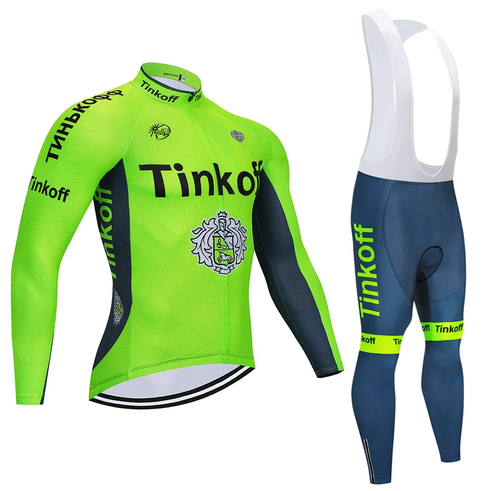 9D силиконовые! Tinkoff с длинным рукавом Велоспорт Джерси Брюки Велосипедный спорт Велоспорт осенняя одежда комплект одежды Ropa Ciclismo - Цвет: 4