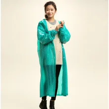 Прозрачный непромокаемая одежда из ПВХ в горошек женский длинный водонепроницаемый пластиковый дождевик для пеших прогулок унисекс дождевик плюс размер пальто Puie