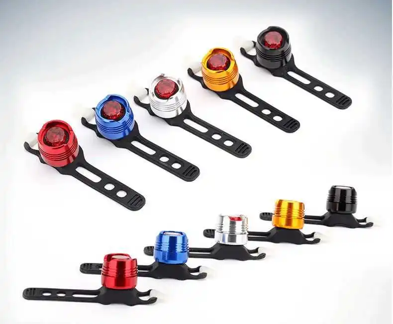 

Aluminum Bicycle Cycling Front Rear Tail Helmet Red White LED Flash Lights Safety Warning Lamp Cycling Caution Light Waterproof
