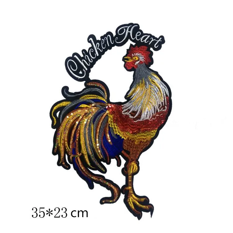

Rooster Design Patch Embroidered Applique Cloth Patches Decoration Sew On Patch Motifs Sewing Accessories