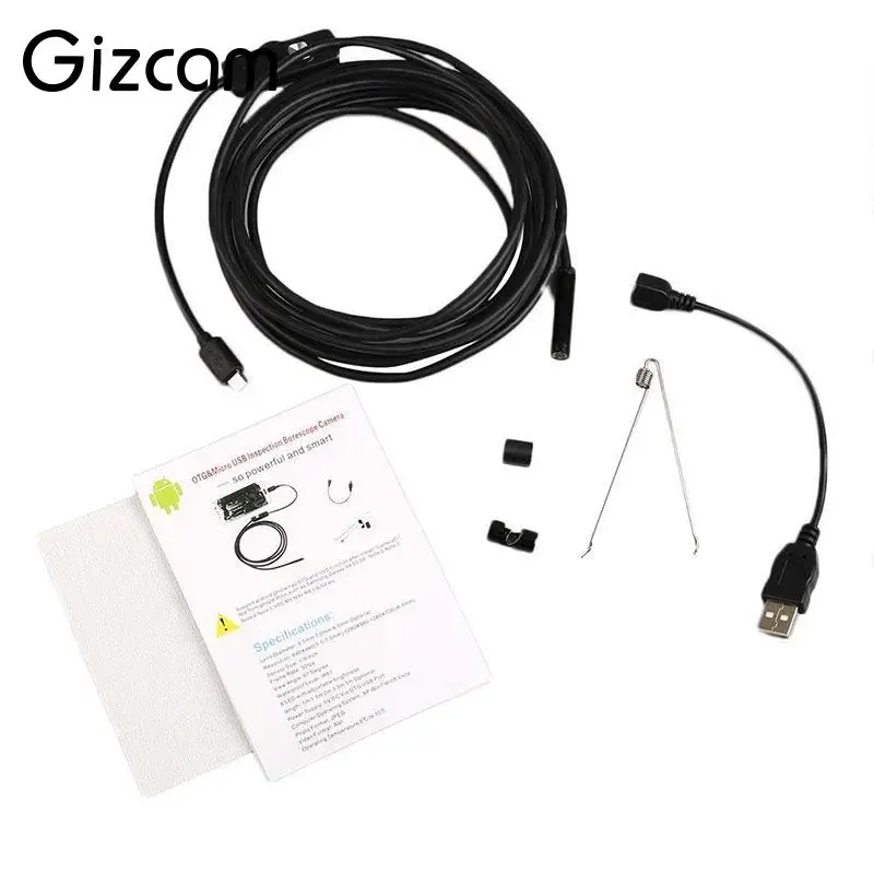 Gizcam 1/2/3 5/5 м 8 мм Android телефон OTG Micro USB эндоскоп 2MP HD Водонепроницаемый Бороскоп