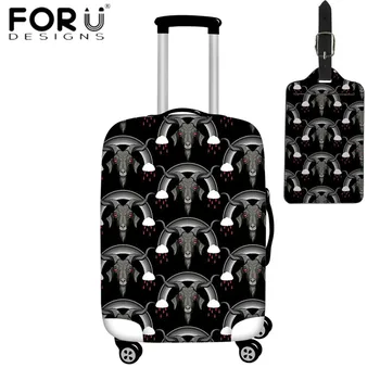 

FORUDESIGNS Monochrome Goat Design Thicken Luggage Covers Dustproof Suitcase Protective Cover Trolley Baggage Cover Accessories