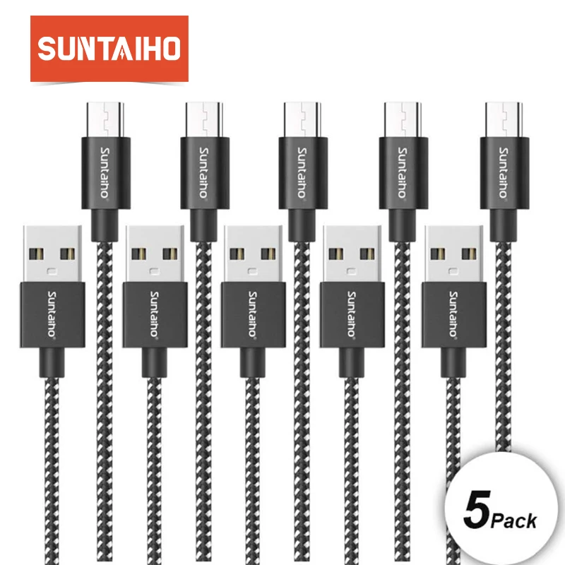 5 шт. упаковка Suntaiho USB Type C кабель для Samsung S9 S8 Plus Note 8 9 1 m/2 m 3 освещение Xiaomi mi9 Huawei P20 |