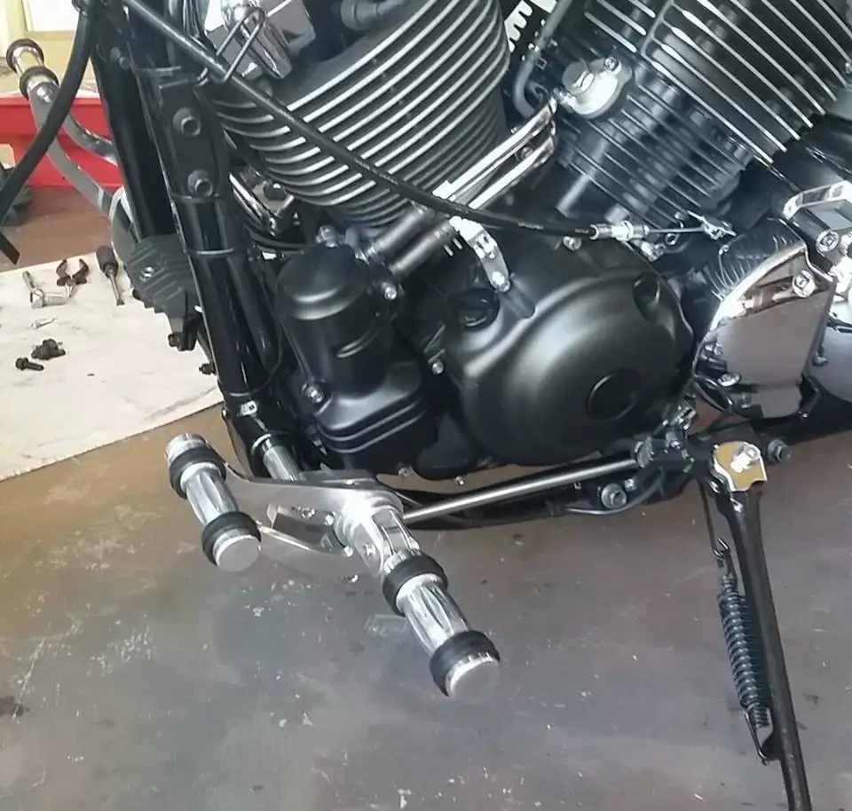 Переднее управление BIKINGBOY подножки наборы задних подножек для YAMAHA XVS650 V STAR 1998 2017 16