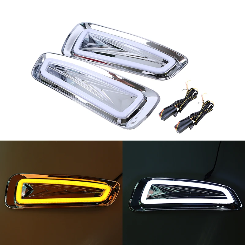 

POSSBAY 2x Fit Ford F150 Raptor 2010-2014 LED DRL Daytime Running Light Fog Lamp White / White+Yellow Turn Signal Lights