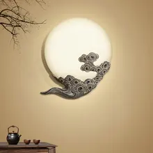 Chinese moon cloud wall light lamps hotel living room bedside bedroom modern lamp staircase restaurant aisle bracket light bra chinese modern fabric wall lamp suitable hotels guesthouses homes bedroom living room and other places aisle
