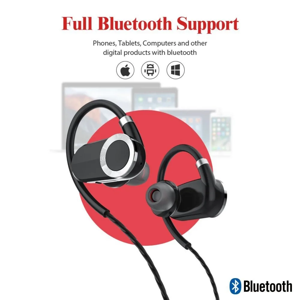 DAONO Bluetooth наушники-вкладыши стерео Спортивные Беспроводные наушники для спортзала бега тренировки гарнитура с микрофоном