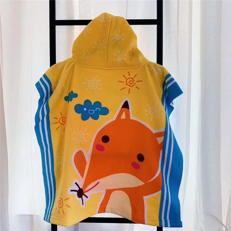 Hooded Towel 015 BeddingOutlet полотенце с капюшоном из микрофибры с принтом, быстросохнущее детское банное полотенце с капюшоном, пляжное полотенце с тигром и акулой, 60x120 см - Цвет: Hooded Towel 015
