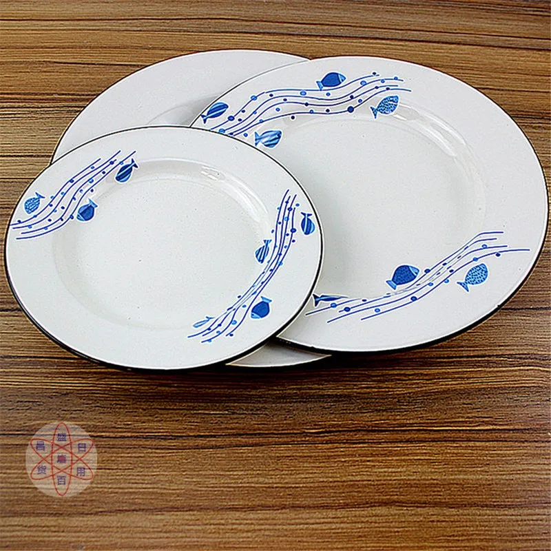 

Enameled Western dishes, enameled dishes, thick discs, Korean style, 10 packs.