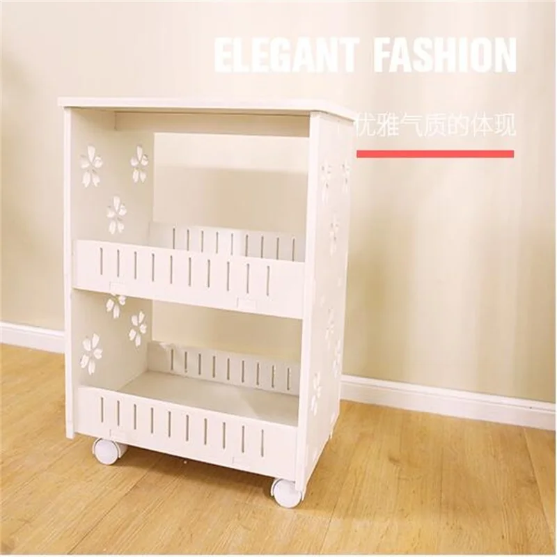 متعددة الأغراض رف مزدوج طبقة التخزين تخزين الرف طاولة السرير أريكة غرفة المعيشة طاولة جانبية مع عجلات