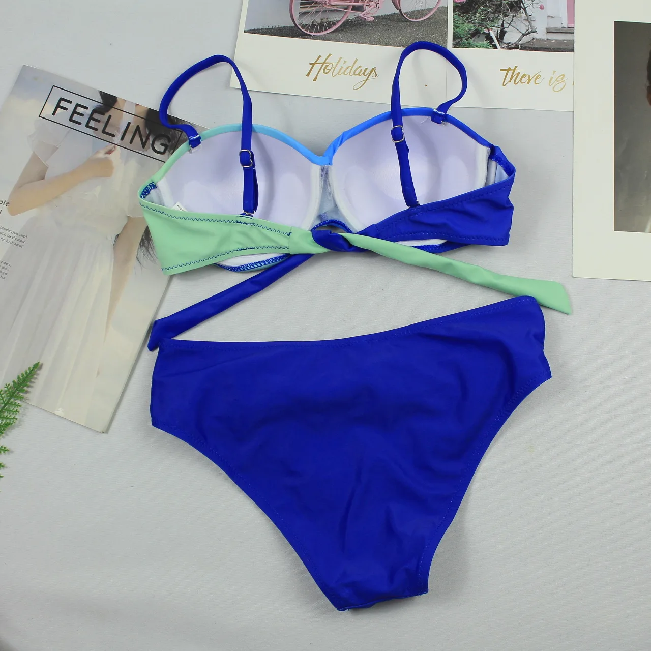 2018 Gradual blue Bikini Set Bandeau swimsuit swimsuits women summer 2018 HTB1ALjxXEjrK1RkHFNRq6ySvpXaY - 2018 Gradual blue Bikini Set Bandeau swimsuit swimsuits women summer 2018