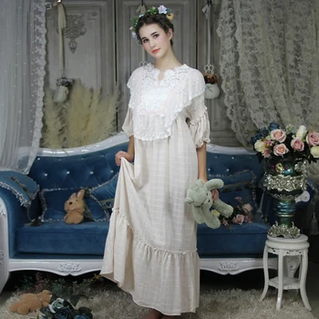 

Women Sleepwear Dress Nightdress Homewear Woman Night Sleepwear Sweet Long Nightgown