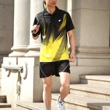 Профессиональный настольный теннис/футболка для бадминтона/шорты спортивный комплект спортивная футболка/шорты быстросохнущие для мужчин