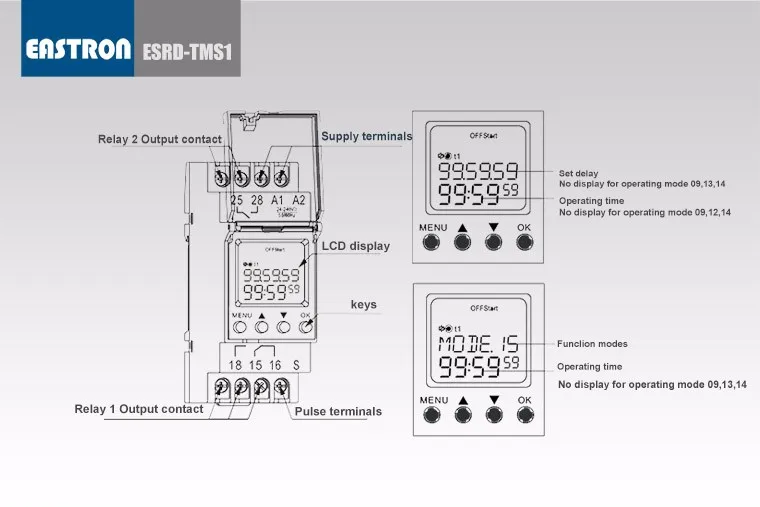 Цифровой многофункциональный реле времени ESRD-TMS1