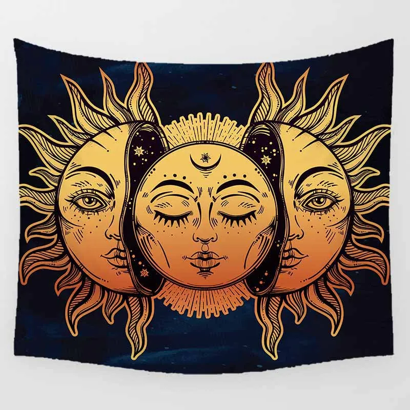 Горячая Распродажа модный Забавный красивый настенный гобелен sun moon украшение
