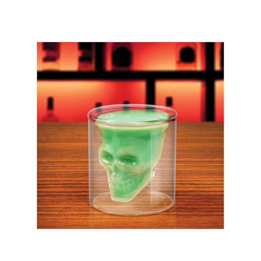 Glass Skull Cup Personality Creativity Double Transparent Glass Cups