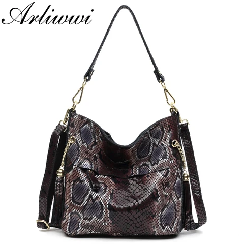 Padrão em Relevo Arliwwi Sexy Real Couro Senhora Crossbody Bolsas Designer Borlas Mulheres Genuíno Bolsa Totes Novo Boa 100%