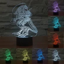 Nuevo USB colorido Alien gente extraña 3D lámpara de mesa bulbing lámpara gadget Iluminación LED hogar Nightlight para niño