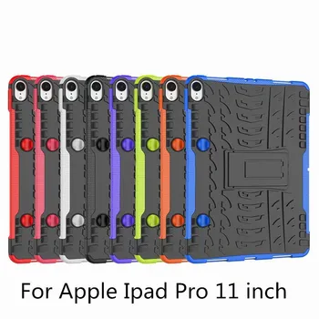 

Tablet Case for iPad Pro 11 Heavy Duty Armor Kickstand Hard Back Cover with Flexible TPU Plastic Silicone Skin Jell Case + pen