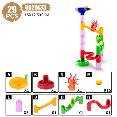 29-105 шт мраморные гоночные беговые лабиринты, шарики, строительные блоки DIY, строительные пластиковые трубы, кирпичи, совместимые с брендом, блоки - Цвет: 29pcs no box