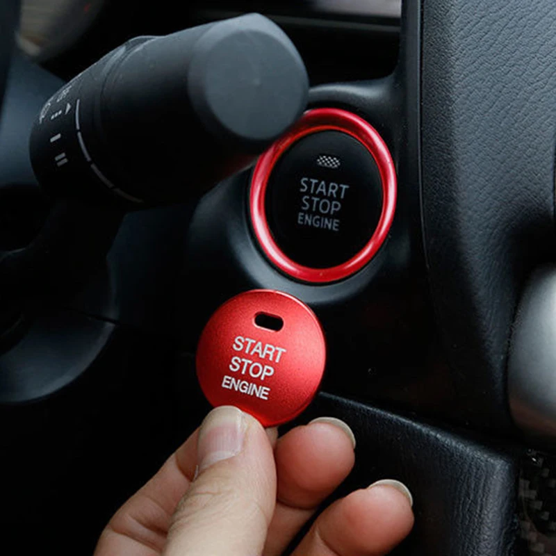

Red Car Console Engine Start Push Button Switch Cover Trim For Mazda Parts Hot