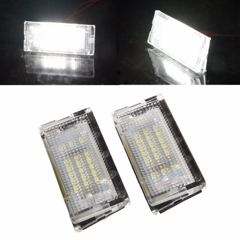 Buy 2pcs Car Styling Auto License Plate Lamp Car SMD 3528 LED Light Pure White Light 1.44 W 18 LEDs Suitable for BMW E46 4D 5D Sedan