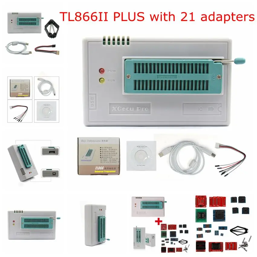 Универсальный программатор minipro TL866II PLUS V8.30 / TL866A V6.85 USB EEPROM 10/21/24 элементов IC