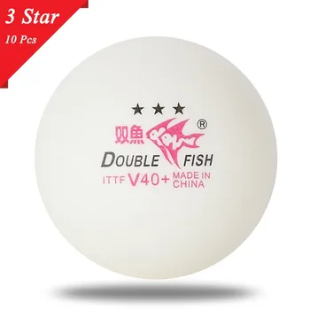 

2018 10pcs Double Fish White Table Tennis Balls V40+ 3 Stars 40mm ABS Plastic Seamed Balls Training Ping Pong Balls Dropshipping