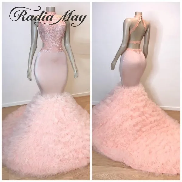 pink mermaid prom dress