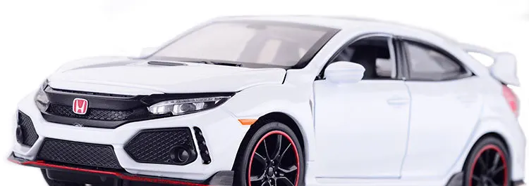 Литая под давлением модель автомобиля Honda Civic Тип R 1/32 металлический сплав моделирование откатные автомобили огни Игрушки транспортные средства для детей Подарки для детей