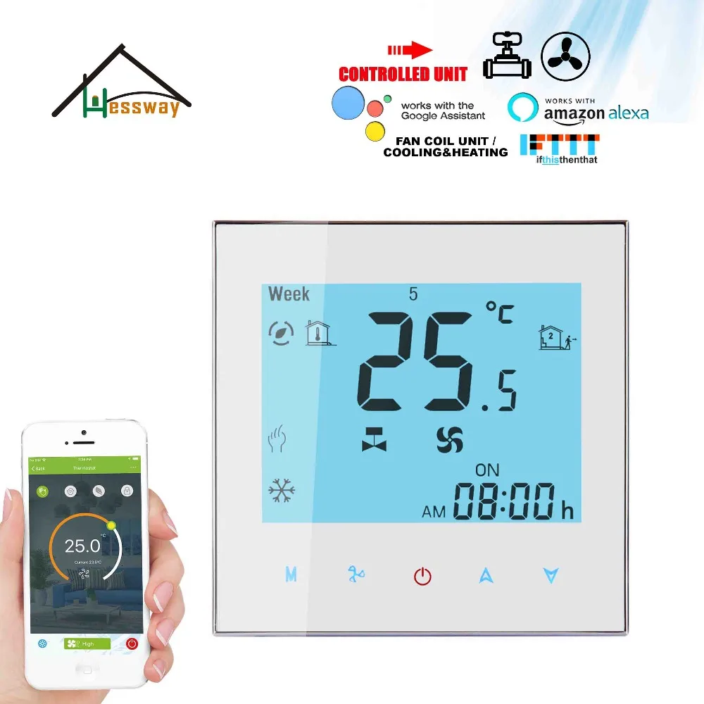 HESSWAY WIFI Dual SensorTemperature Control Unit for Greenhouse Thermostat  0-10V/AC Valve 3Speed Heater Cooler Smart Life Google - AliExpress
