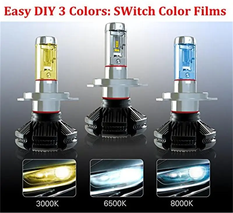 

Free Shipping!!!2017 High Power 6000K LED Headlight Bulbs H11 H8 H9 Powered By ZES Luxen LED