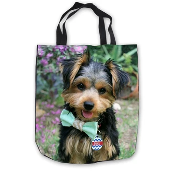 

Custom Canvas yorkshire terrier dog Tote Shoulder Shopping Bag Casual Beach HandBag Daily Use Foldable Canvas #180713-1-14