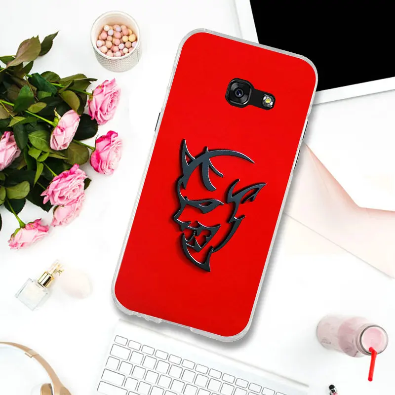 Dodge Challenger STR Ram Demon Logo мягкие чехлы для мобильных телефонов samsung Galaxy J3 J4 J5 J6 J7 J8 A3 A5 A7 сумки