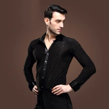 Латинский бахрома платье Новое поступление мужской бальный танец Топы рубашка латинская/ча/Румба/Самба/джазовая танцевальная одежда Топ рубашки Dq6045