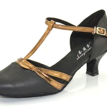 WUXIJIAO кожаная подошва мягкая женская обувь для танцев черный закрытый острый носок бальные туфли для латинских танцев