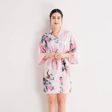 Китайский стиль летний женский халат сексуальное мини короткая ночная сорочка невесты кимоно халат Повседневная Домашняя одежда
