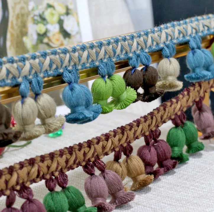 1Meter Peanut Tassels Hanging Curtain Lace Trim DIY Sewing 9 colors 5cm
