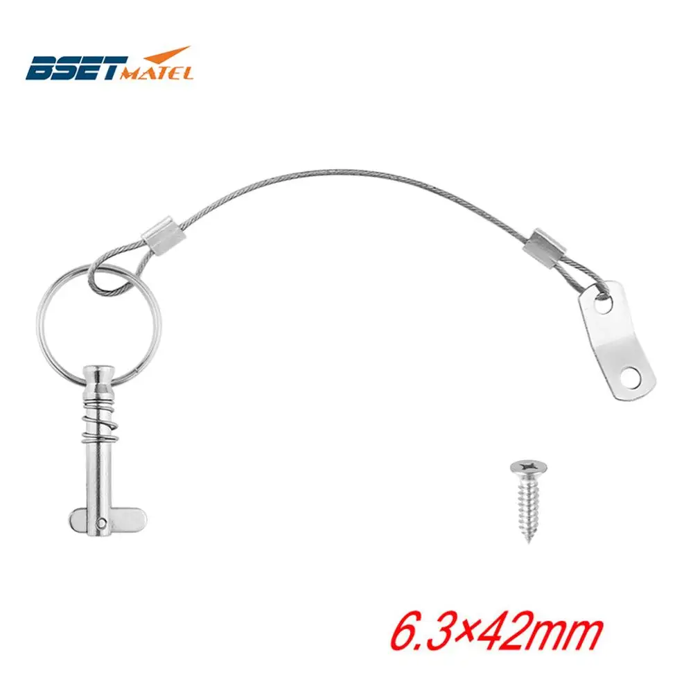 

6.3mm BSET MATEL 1/4 inch Quick Release Pin with Lanyard for Boat Bimini Top Deck Hinge Marine hardware Stainless Steel 316
