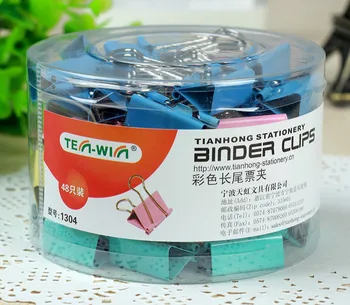 

Office Binding Supplies Specification 25mm High Strength Metal Color Swallowtail Clamp Study and Office Supplies Binder Clips