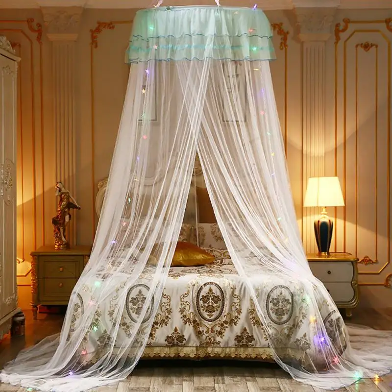 Elgant москитная сетка с навесом для двойной кровати, сетчатая подвесная купольная москитная сетка, романтичный светильник, москитная сетка, противомоскитная сетка, палатка - Цвет: B