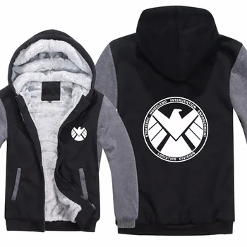 

Agents of Shield Hoodies Jacket Winter Pullover Superhero Man Coat Men Wool Liner Fleece Unisex S.H.I.E.L.D. Sweatshirts