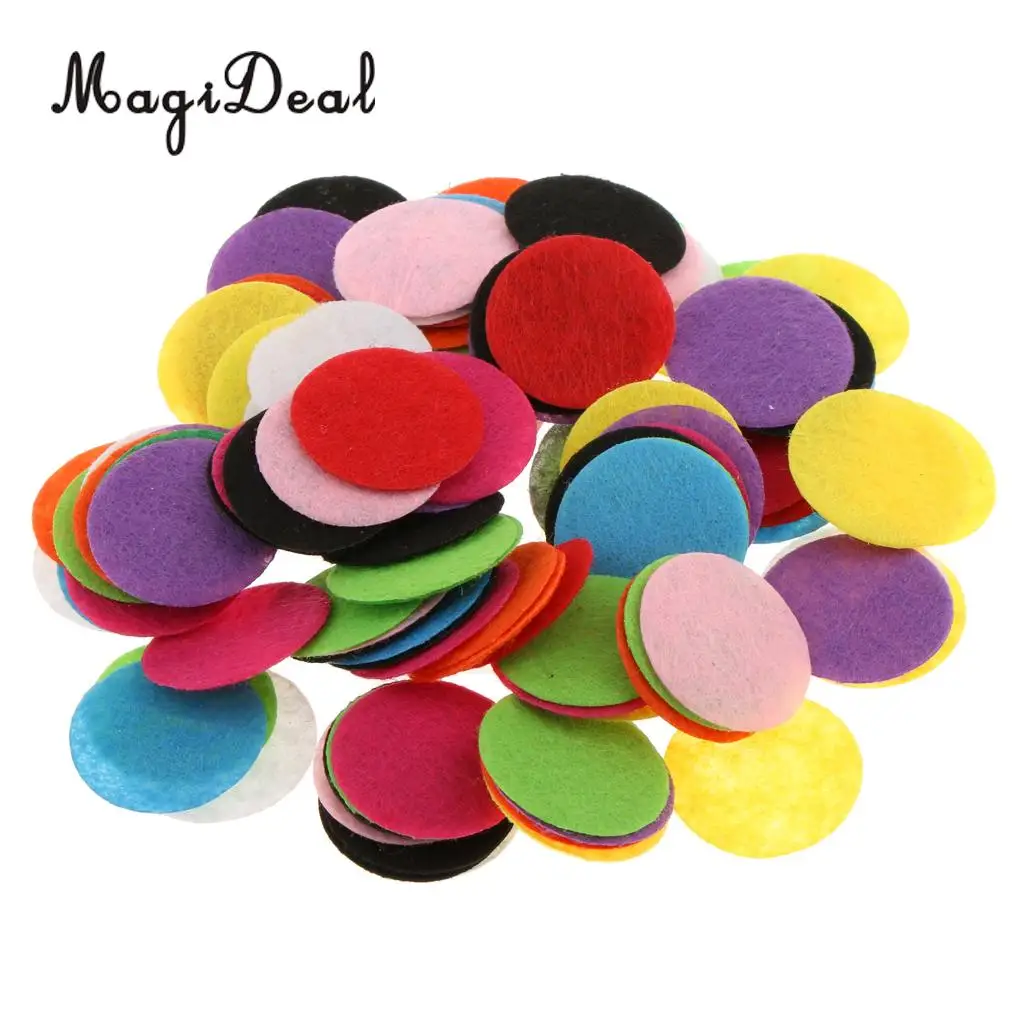 MagiDeal Hot 100Pcs Rainbow Color Round Felt Table Confetti Wedding Scatter DIY for Christmas Birthay Party Home Garden Decor