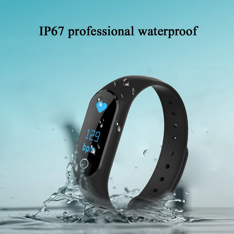 BUMVOR Women's Waterproof IP67 Fitness Heart Rate Monitor Blood Pressure Pedometer Bluetooth M2 Watch+Watchbands Smart Wristban