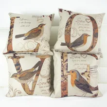 Factory custom synthesis linen Halloween LOVE birds hold pillow cases home sofa cushions without core Factory custom synthesis linen Halloween LOVE birds hold pillow cases home sofa cushions without core