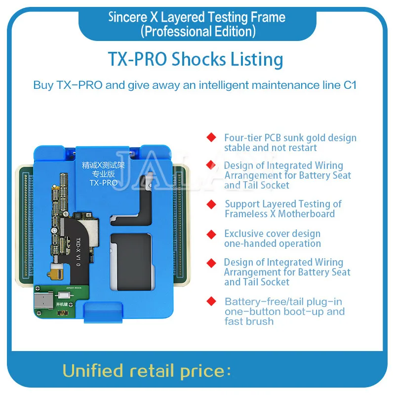 JC TX-BAS/TX-PRO/TXS-BASt материнская плата многослойная испытательная подставка для iphone x xs материнская плата тестовая батарея-бесплатный инструмент для быстрой щетки