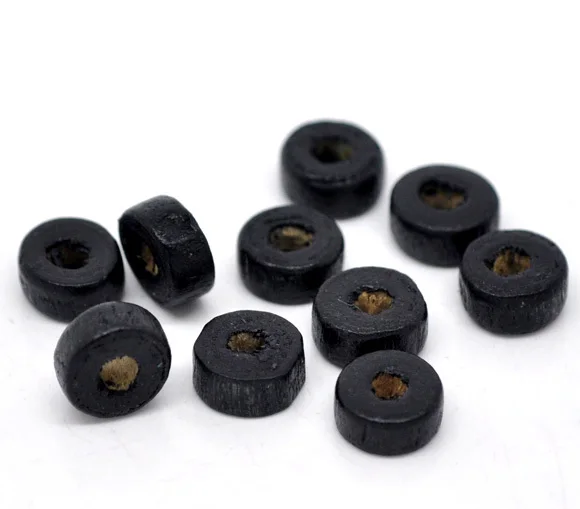 

Free Shipping 1000pcs Black Color Rondelle Wood Spacer Beads 8mm