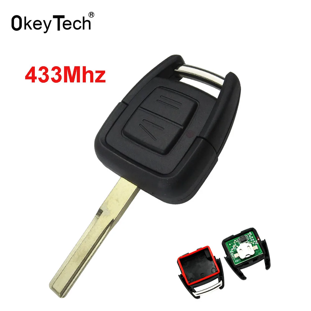 2 BUTTON REMOTE CAR KEY FOR OPEL VAUXHALL VECTRA ZAFIRA OMEGA ASTRA H J INSIGNIA G MK4 B C MOKKA 433MHZ HU43 HU100 BL
