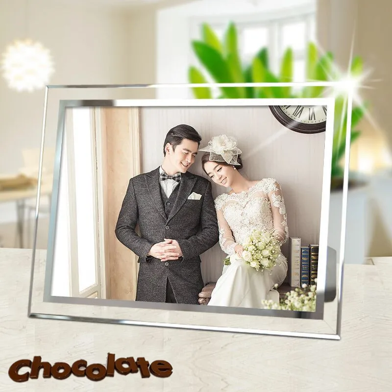 Glass Photo Frame Korean Style Luxury Crystal Transparent Picture Frame